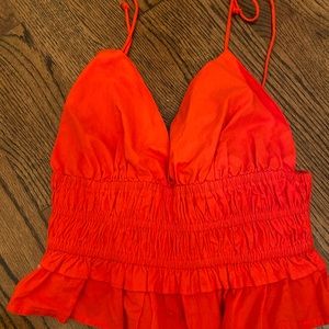 red summer tank tie top